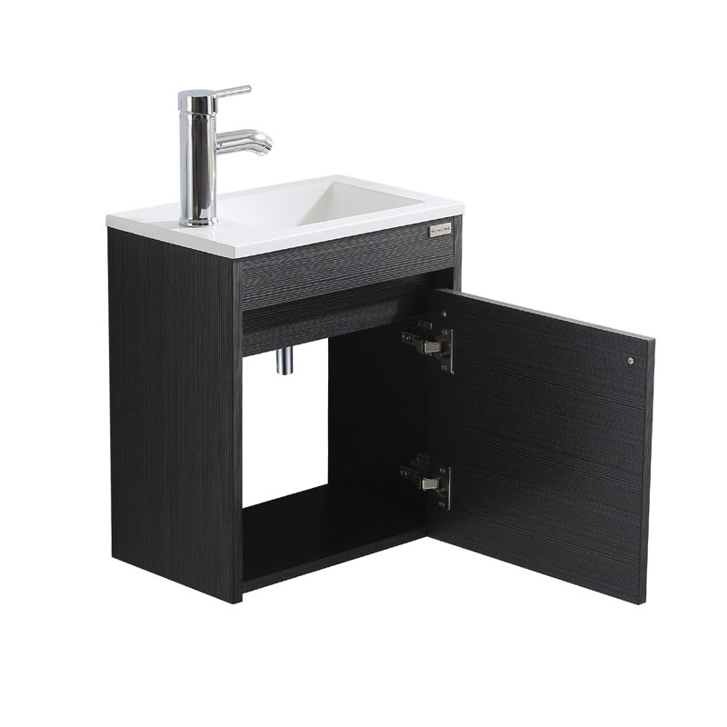 16.14'' Wall Mounted Single Bathroom Vanity with Plastic Vanity Top & Reviews Wayfair